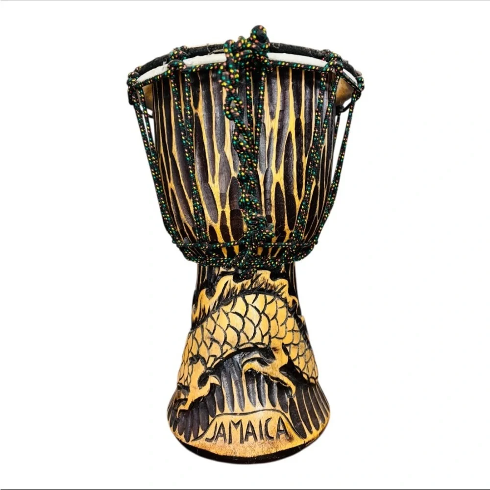 Handcrafted Jamaican Djembe Drum - Picture 1 of 8